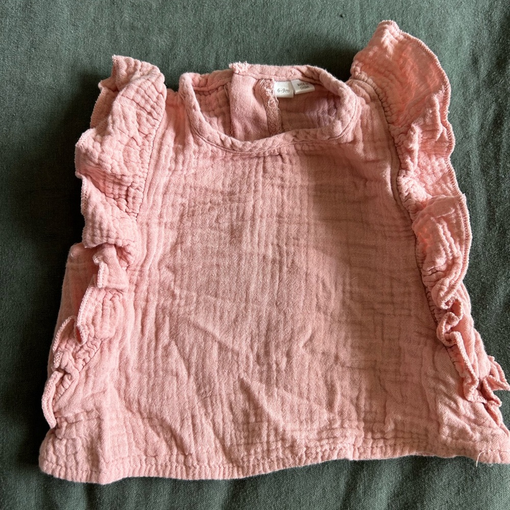 Tiny Threads Pink Ruffled Kids Top